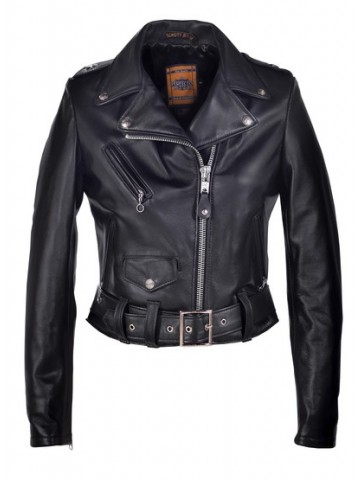 Women's Cropped Perfecto Black Lambskin Leather Jacket